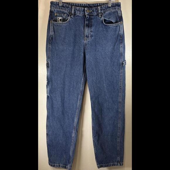 Karl Kani Jeans Men Tapered 90s Hip Hop Y2K Denim Blue Size Size Medium 33 X 30